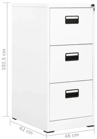 Biały stalowy kontenerek do biura na klucz L5-G98