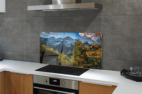 Panel szklany do Kuchni Alpejski Krajobraz z Jeziorem