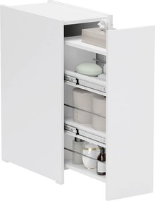 HOMCOM Wąska Szafka Łazienkowa, Szafka Podłogowa z Głęboką Szufladą, Wolnostojąca Szafka Łazienkowa, Płyta Wiórowa, 47 x 25 x 66,5 cm, Biały| Aosom PL