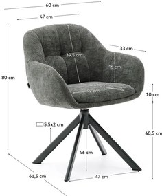 Ciemnozielone krzesło Dorina – Kave Home