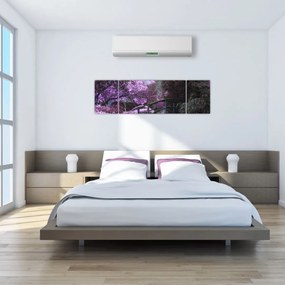 Obraz fioletowego ogrodu (170x50 cm)