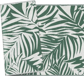 Outsunny Dywanik zewnętrzny dwustronny, odporny na warunki pogodowe, z motywem liści, 152 x 243 cm Ciemnozielony | Aosom PL