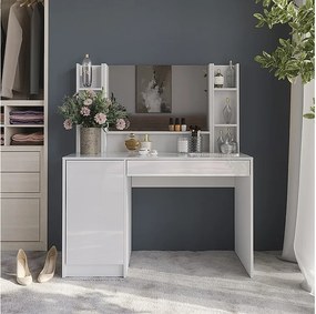 Stolik do przebierania biały/biały wysoki połysk 119.8x50.1x76 sherry