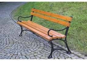 Drewniana ławka ogrodowa w naturalnym kolorze – Rojaplast