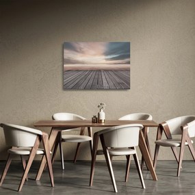 Obraz na szkle - Molo o zachodzie słońca (70x50 cm)