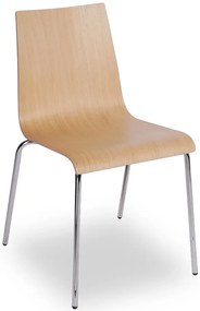Drewniane krzesło sztaplowane naturalny + chrom T0-L70