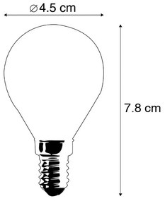 Zestaw 5 x żarówka LED E14 filament kulka 5W 470lm 2700K ściemnialna