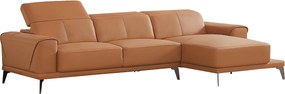 Kanapa narożna prawostronna ze skóry bawolej kolor camel ANDOR