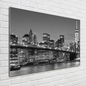 Foto obraz szkło hartowane Manhattan nocą