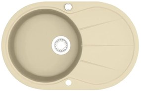 Beżowy owalny zlew z ociekaczem A1-F87