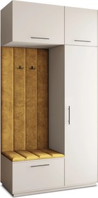 Masseno Garderoba REMA 120/240/60 cm Nowoczesna Szafa do Przedpokoju Kaszmir, MONOLITH 48 (Żółty)