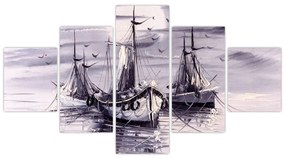 Obraz - Port, obraz olejny (125x70 cm)