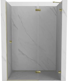 Mexen Lunar drzwi prysznicowe uchylne prawe 140 cm, transparent, złote - 834-140-000-50-00-P