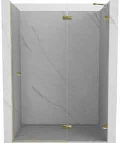 Mexen Lunar drzwi prysznicowe uchylne prawe 140 cm, transparent, złote - 834-140-000-50-00-P