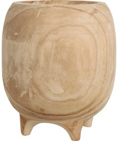 Doniczka na nóżkach, drewno paulowni, 27 cm