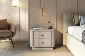 Zestaw szafek nocnych Vesper 56 cm - kaszmir / czarne uchwyty