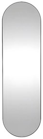 Owalne lustro ścienne z metalu – 40 × 140 cm (szer. × wys.) – kolor czarny ONIKAL