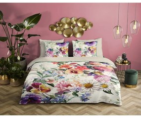 Pościel dwuosobowa z bawełny organicznej Descanso Flower Garden, 200x200 cm