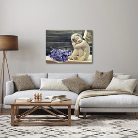 Obraz anioła z kwiatem (70x50 cm)