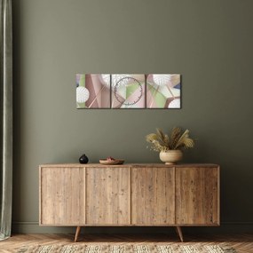 Obraz - Abstrakcja 3D w pastelowych kolorach (z zegarem) (90x30 cm)