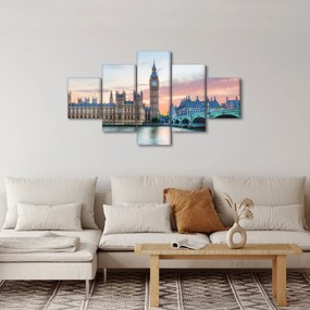 Obraz - Londyn w pastelowych kolorach (125x70 cm)