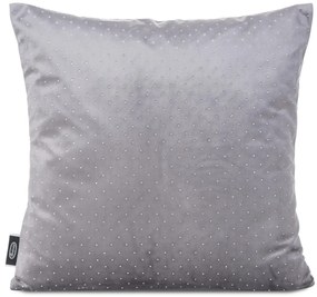 Poszewka na poduszkę 45x45 welwetowa ARIADNA z diamencikami Szary