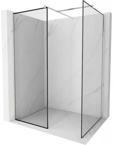 Mexen Kioto ścianka prysznicowa Walk-in 90 x 70 cm, czarny wzór, nikiel szczotkowany - 800-090-202-97-70-070