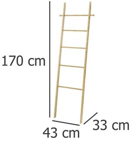 Drabina do wieszania ręczników BAHARI, bambusowa drabinka na ręczniki, WENKO