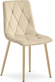 Kremowe aksamitne krzesło LIBRA BUTTER CREAM