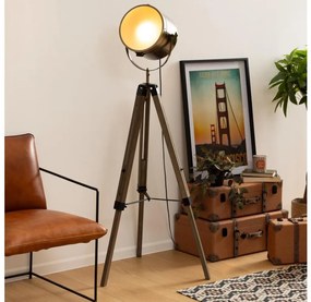 Atmosphera - Lampa podłogowa EBOR 1xE27/25W/230V sosna/mosiądz