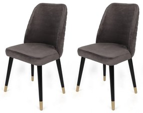 Zestaw krzeseł do jadalni Hugo Anthracite andBlack, 2 szt.