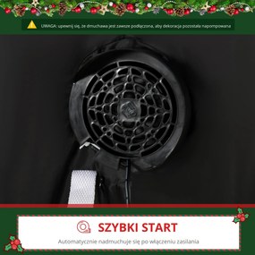 HOMCOM Święty Mikołaj, 2,40 m wysokości, z oświetleniem LED, samonadmuchiwana dekoracja ogrodowa