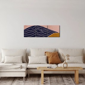 Obraz - Słońce nad górami (z zegarem) (90x30 cm)