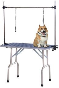 Stół do pielęgnacji PawHut z regulowaną wysokością i antypoślizgową powierzchnią, niebieski