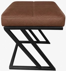 Pufa ZETA LOFT ławka taboret podnóżek metal eko-skóra : Kolor nogi - Czarna, Kolor tkaniny - EKO-SKÓRA - 3D, Typ tkaniny - Eko-skóra