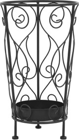Czarny metalowy stojak na parasole w stylu vintage F0-E65