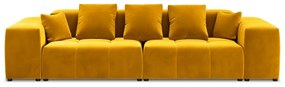 Żółta aksamitna sofa 320 cm Rome Velvet – Cosmopolitan Design