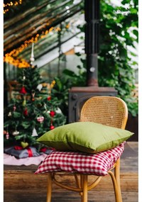 Lniana poszewka na poduszkę 50x50 cm Red Gingham – Linen Tales