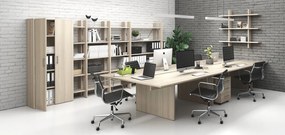 Kontener biurowy mobilny SOLID, 3 szuflady, dąb naturalny