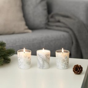 Świeczki zapachowe ze świątecznym nadrukiem, Ø 5 cm, 3 szt.