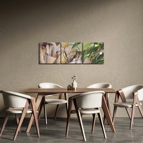 Obraz wiewiórki na drzewie (z zegarem) (90x30 cm)