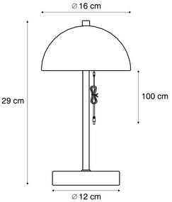 Zewnetrzna Zewnętrzna lampa stołowa ciemnoczerwona z LED, 3-stopniowy ściemniacz, IP44, ładowalna - Keira Nowoczesny Oswietlenie zewnetrzne