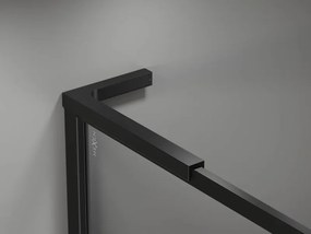 Mexen Kioto-XF L ścianka prysznicowa Walk-in z ramką 110 x 202 cm, transparent 10 mm, czarna - 800-110-174-70-00-XF
