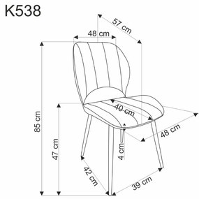 Krzesło tapicerowane K538 VELVET czarne HALMAR