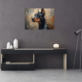 Obraz - Portret Dobrmana (70x50 cm)