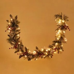 Świąteczna Girlanda Z Diodami Led 180 Cm Gaela Zielona Trawa - Sklum
