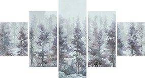 Obraz - Pine forest II, aquarel (125x70 cm)