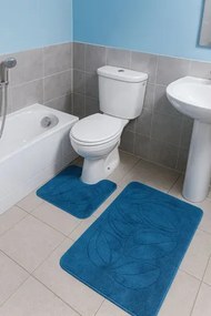Nowoczesny czerwony komplet chodników do łazienki W7-G80