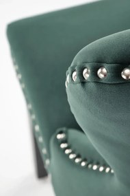 Krzesło tapicerowane MIYA VELVET ciemnozielone HALMAR