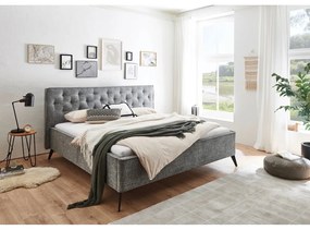Szare tapicerowane łóżko dwuosobowe 180x200 cm Alicante – Meise Möbel
